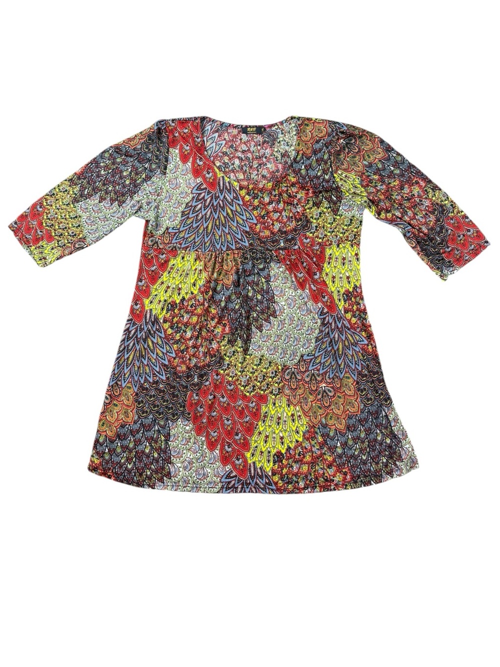 Woman’s R&B Collection stretchy paisley print boho dress size 2XL